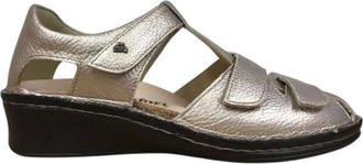 Finn Comfort Schoenen, Dames, Geel, 37 1/2 EU, Leer, Funen Sandaal