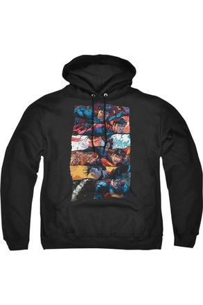Gildan Superman Torn Collage Adult Pull Over Hoodie / Hooded Sweatshirt