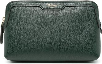 Mulberry logo-embossed pouch - women - Leather - One Size - Green