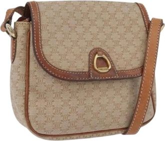 Celine Pre-owned Cross Body Bags, female, Beige, Size: ONE SIZE Pre-owned Macadam Canvas Shoulder Bag