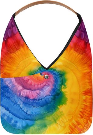 Generic Tie Dye Spiral Reusable Lightweight Grocery Bags - Foldable Into Compact Pouch, Washable & Sturdy, Multipurpose for Shopping and Travel