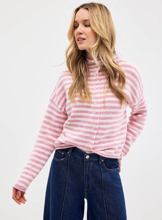 Contemporaine Womens Funnel neck buttoned sweater