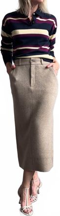 Guest In Residence Tailored Midi Skirt In Taupe
