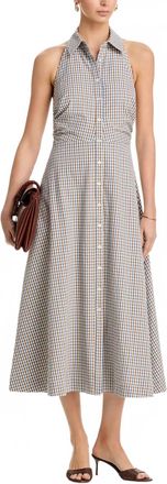 Veronica Beard Mackey Halter Midi Dress In Acorn Multi