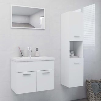Berkfield Home Bathroom Furniture Set White Engineered Wood