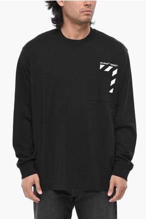 Off-white PERMANENT Cotton Long Sleeve T-Shirt DIAG PKT size Xxl