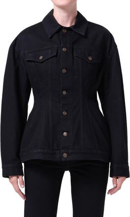 A Gold E Myra Structured Denim Jacket in Cover Od Black at Nordstrom, Size X-Small