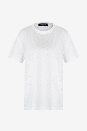 Fabiana Filippi Kurzarm-Jersey-T-Shirt mit Kristallen