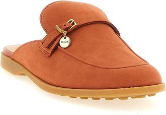 Tod's Womens Orange Calfskin Mules