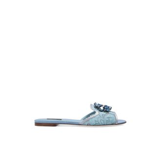 Dolce & Gabbana Bianca slides - Dames - Sandalen - Blauw - 37 1/2 EU - Schoenen