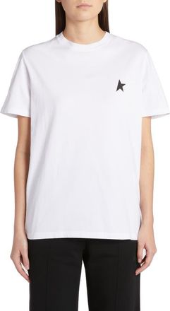 Golden Goose Regular Fit Small Star Logo Graphic T-Shirt in Optic White/Black at Nordstrom, Size X-Small