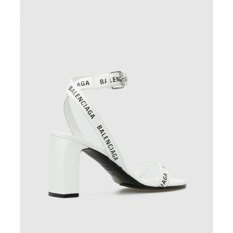 Balenciaga Logo-Strap Block-Heel Sandals