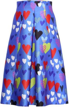 Maison Common Printed Micado Skirt Multi-color - Heart print in Blue/multicolour at Nordstrom, Size 36