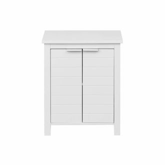 Mobili Rebecca Mueble cuarto de ba&ntilde;o de mdf blanco con 2 puertas y 2 estantes