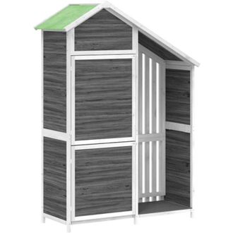 vidaXL Cobertizo Herramientas Jard&iacute;n Madera Pino Gris 120x53,5x170 Cm Vidaxl
