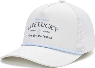 Black Clover Beach Bummin Adjustable Hat Baseball Caps White/White Mesh/Multi-color Rope, Polyester
