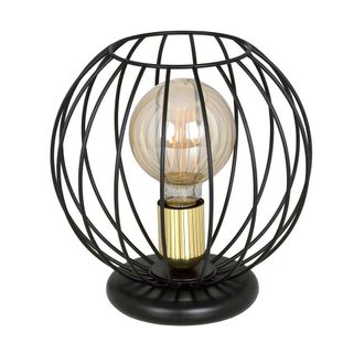 Wonderlamp L&aacute;mpara de mesa esf&eacute;rica de metal con pantalla en rejilla negro