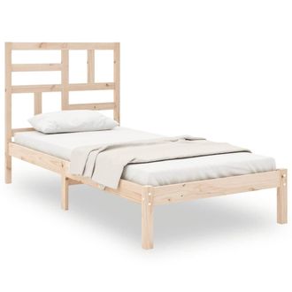 Berkfield Home Bed Frame Solid Wood 75x190 cm Small Single in Natural