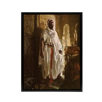 Artery8 Charlemont The Moorish Chief Framed Canvas Wall Art Print in Brown | Size: W24 x H32