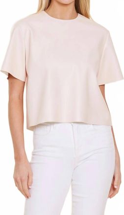 Dolce Cabo Cropped Vegan Leather Tee In Light Pink