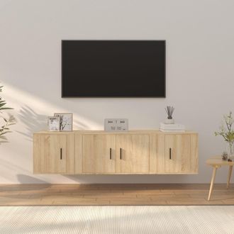 vidaXL Vidaxl - Set De Muebles Para Tv 3 Pzas Madera Contrachapada Roble Sonoma
