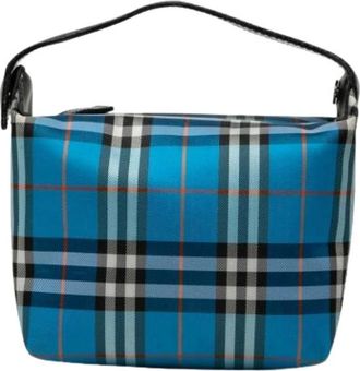 Burberry Pre-owned Mini Canvas Bag - Dames - Vintage Mini Tas - Blauw - ONE Size - Leer - Vintage