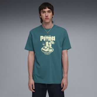 Puma T-shirt con grafica Breakfast dal taglio morbido da uomo, Abbigliamento, Verde, XXL