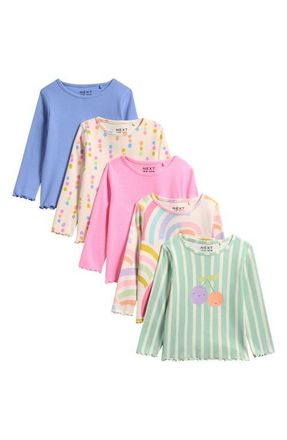 Next Kids 5-Pack Assorted Long Sleeve Tops in Multi at Nordstrom, Size 1.5-2Y
