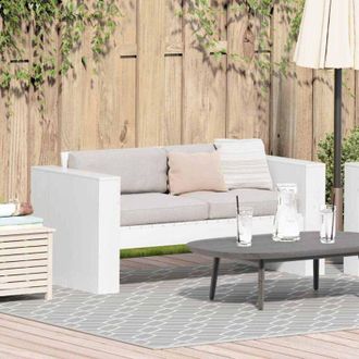 vidaXL vidaXL Divano da giardino Bianco 134 x 60 x 62 cm