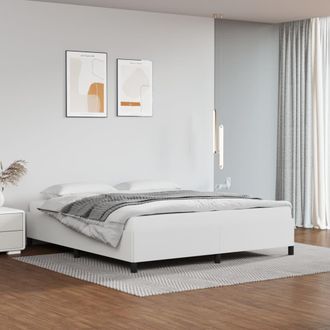 vidaXL Vidaxl - Estructura De Cama Sin Colch&oacute;n Cuero Sint&eacute;tico Blanco 180x200cm