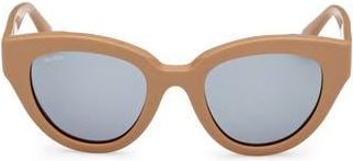 Max Mara Glimpse 50mm Polarized Cat Eye Sunglasses in Matte Camel /Green Lenses at Nordstrom Rack