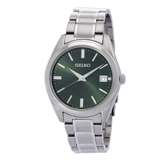 Seiko Quartz Green Dial Mens Watch SUR527P1