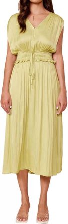 Lucy Paris Dorian Satin Dress In Yellow