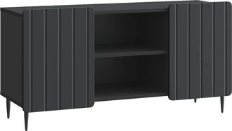 vidaXL Mueble De Tv 102 X 34,5 X 52 Cm Negro Madera De Ingenier&iacute;a Vidaxl