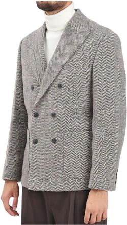 Selected Jassen, Heren, Bruin, L, Wol, Dubbele-breasted Jas