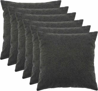 vidaXL Funda De Almohada 6 Uds. Heerlen Gris Oscuro 55 X 55 Cm Boucl&eacute; Vidaxl
