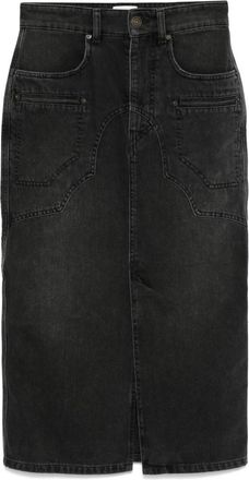 Isabel Marant Black Britt denim midi skirt