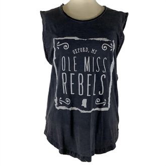 Pressbox Womens Ole Miss Ruffy Tank In Black