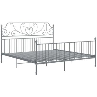 vidaXL Vidaxl - Bed Frame without Mattress Grey Metal 180x200 cm Super King