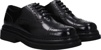 Dolce & Gabbana Mens Black Leather Oxfords And Derbies Shoe