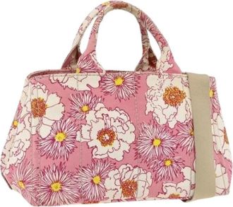 Prada Pre-owned Handbags, female, Pink, Size: ONE SIZE Pre-owned Vintage Canvas Hand Bag