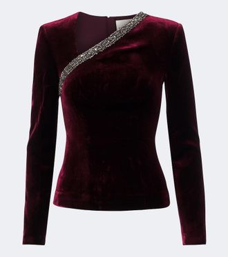 Roland Mouret Embellished velvet top