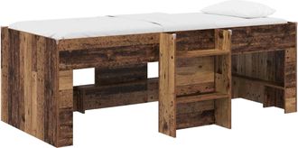 vidaXL Marco De Cama Alta Para Ni&ntilde;os Madera Envejecida 98.5 X 200 Cm Vidaxl