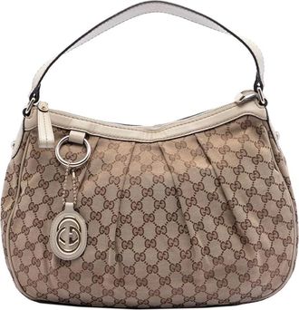 Gucci Pre-owned Shoulder Bags, female, Brown, Size: ONE SIZE Pre-owned Vintage Monogram Canvas Shoulder Bag