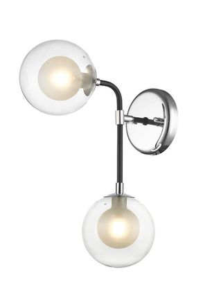Netlighting Remy 2 Light Wall Lamp Chrome Black in Grey