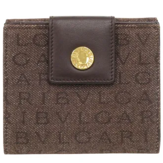 Bulgari Brown Denim Leather Wallet (Bi-Fold) (Pre-Owned)