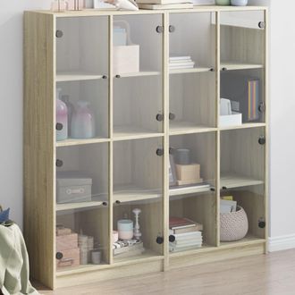 vidaXL Vidaxl - Estanter&iacute;a Con Puertas Madera Roble Sonoma 136x37x142 Cm