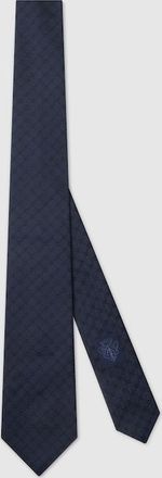 Gucci Interlocking G Silk Jacquard Tie, Blue