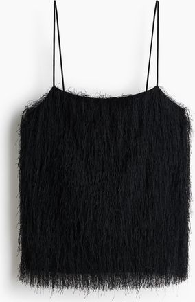 H&M Trägertop mit Fransen - Schwarz