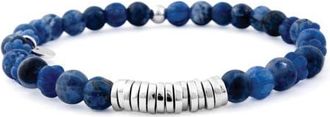 Tateossian Mens Classic Discs Beaded Bracelet in Blue at Nordstrom, Size Large